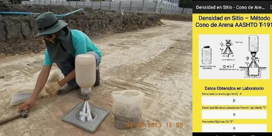 Densidad de Campo con Cono de Arena en Los Andes